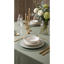 Tr Olive 24 Parça Porselen Yemek Takımı, Yeşil, CKR4239