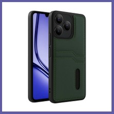Nida Realme Note 50 4g Uyumlu Kılıf Sara Kartvizitli Deri Kılıf - Koyu Yeşil Nıda