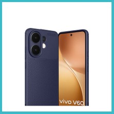 Defne Store Vivo V60 5g Uyumlu Auto Focus Karbon Kapak - Lacivert Dfnbez