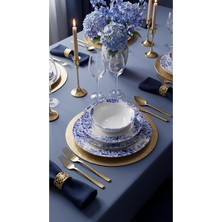 Tr Meissen 24 Parça Porselen Yemek Takımı, Lacivert, CKR4812