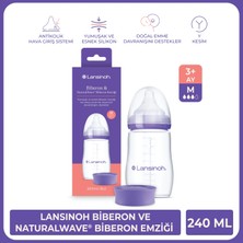 Lansinoh 240 ml Biberon & NaturalWave® Biberon Emziği (3ay+)