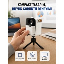 Elarque Mini Android Projektör, Akıllı Uygulama Destekli, Yeni Nesil Görüntüleme