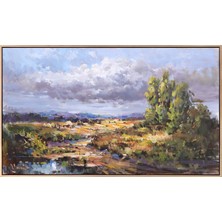 Simurg Sanatevi Uzaklarda Bir Yer Yağlı Boya Tablosu - Tuval Üzerine El Yapımı - 120 x 70 cm