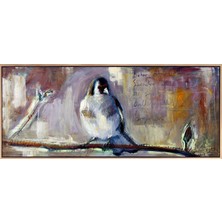 Simurg Sanatevi Dalın Şarkısı Yağlı Boya Tablosu - Tuval Üzerine El Yapımı - 120 x 50 cm