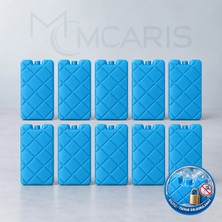 Mcaris 10'lu Kilitli Buz Aküsü Seti - Dondurucu Buz Kasedi Ice Box Soğutucu Blok (Mavi) (Kargo Hariç)