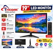 Tricom 19" Sesli+Kumandalı HDMI VGA Monitör 7X24 12V