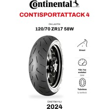 Continental ContiSportAttack 4 120/70 ZR17 58W Ön Motosiklet Lastiği (2024)