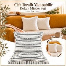 Ödel Buldan Çift Taraflı Jakarlı Yıkanabilir Koltuk Pedi & Minderi & Şiltesi-Kırlent Hediyeli