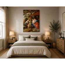 Rose Light Doğuştan Gelen Çocuk Figürlü Isa ve Meryem Duvar Dekoru Ahşap Mdf Baskı Salon, Yatak Odası, Çocuk Odası, Ofis Duvar Tablosu Mdf Tablo