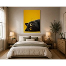 Rose Light Kedi Yüzü Duvar Dekoru Ahşap Mdf Baskı Salon, Yatak Odası, Çocuk Odası, Ofis Duvar Tablosu Mdf Tablo