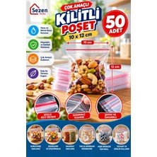 Sezen Home Şeffaf Kilitli Poşet - 10x12 cm - Dayanıklı Malzeme