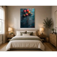 Rose Light Balonlar ve Balonlar Motifiyle Duvar Dekoru Ahşap Mdf Baskı Salon, Yatak Odası, Çocuk Odası, Ofis Duvar Tablosu Mdf Tablo