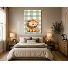 Rose Light Sevimli Leopar Tartan Arka Plan Duvar Çocuk Odası Için Ahşap Mdf Baskı Salon, Yatak Odası, Çocuk Odası, Ofis Duvar Tablosu Mdf Tablo