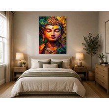 Rose Light Budist Heykel Portresi Duvar Dekoru Ahşap Mdf Baskı Salon, Yatak Odası, Çocuk Odası, Ofis Duvar Tablosu Mdf Tablo