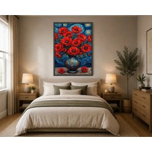 Rose Light Çiçekli Vazon Temalı Duvar Tablosu Duvar Dekoru Ahşap Mdf Baskı Salon, Yatak Odası, Çocuk Odası, Ofis Duvar Tablosu Çerçeve Görünümlü Mdf