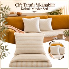 Ödel Buldan Çift Taraflı Jakarlı Yıkanabilir Koltuk Pedi & Minderi & Şiltesi-Kırlent Hediyeli