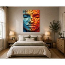 Rose Light Kırık Yüzler ve Çatlaklarla Duvar Dekoru Ahşap Mdf Baskı Salon, Yatak Odası, Çocuk Odası, Ofis Duvar Tablosu Mdf Tablo