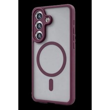 sbodurhome Samsung Galaxy S25 Loji Magsafe Kapak - Bordo