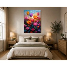 Rose Light Tuliplerle Duvar Tablosu Duvar Dekoru Ahşap Mdf Baskı Salon, Yatak Odası, Çocuk Odası, Ofis Duvar Tablosu Mdf Tablo
