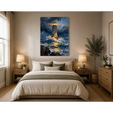 Rose Light Deniz Feneri Duvar Dekoru Ahşap Mdf Baskı Tablo Mdf Tablo