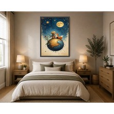 Rose Light Küçük Prens ve Zürafa Duvar Çocuk Odası Için Ahşap Mdf Baskı Salon, Yatak Odası, Çocuk Odası, Ofis Duvar Tablosu Çerçeve Görünümlü Mdf Tab