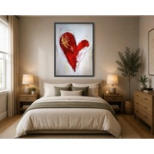 Rose Light Kalp Soyut Sanat Duvar Dekoru Ahşap Mdf Baskı Salon, Yatak Odası, Çocuk Odası, Ofis Duvar Tablosu Çerçeve Görünümlü Mdf Tablo