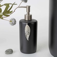 Selim Leaf Sıvı Sabunluk Siyah Gümüş