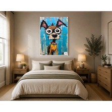 Rose Light Yakalı Sevimli Köpek Duvar Dekoru Ahşap Mdf Baskı Salon, Yatak Odası, Çocuk Odası, Ofis Duvar Tablosu Mdf Tablo