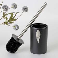 Selim Leaf Tuvalet Fırçası Siyah Gümüş