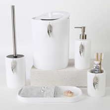 Selim Leaf Banyo Seti Beyaz Gümüş