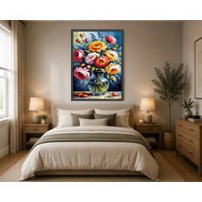 Rose Light Çiçekli Vazoda Çiçekler Duvar Yatak Odası Dekoru Ahşap Mdf Baskı Salon, Çocuk Odası, Ofis Duvar Tablosu Çerçeve Görünümlü Mdf