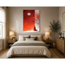 Rose Light Figürlü Kadın Ay ve Ağaç Detaylı Duvar Dekoru Ahşap Mdf Baskı Salon, Yatak Odası, Çocuk Odası, Ofis Duvar Tablosu Mdf Tablo