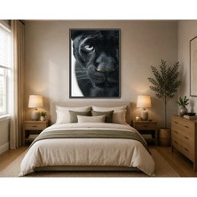 Rose Light Panter Yüzü Duvar Dekoru Ahşap Mdf Baskı Tablo Çerçeve Görünümlü Mdf Tablo