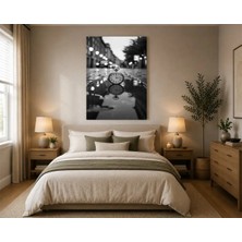 Rose Light Saatli Su Birikintisi Salon Ahşap Mdf Baskı Tablo Mdf Tablo