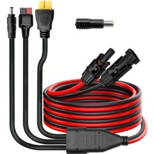 Tr 10FT 4'ü 1 Arada Güneş Konnektör Kiti XT60 DC5521 DC7909 A-Nderson Adaptörü Solar Şarj Kab