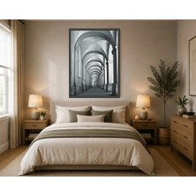 Rose Light Koruluk Sütunlu Uzun Koridor Duvar Dekoru Ahşap Mdf Baskı Salon, Yatak Odası, Çocuk Odası, Ofis Duvar Tablosu Çerçeve Görünümlü Mdf