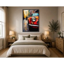 Rose Light Klasik Otomobil Sanat Görünümlü Duvar Salon Dekoru Ahşap Mdf Baskı Salon, Yatak Odası, Çocuk Odası, Ofis Duvar Tablosu Çerçeve Görünümlü M