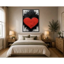 Rose Light Kalp Soyut Sanat Yağlı Boya Görünümlü Duvar Dekoru Ahşap Mdf Baskı Salon, Yatak Odası, Çocuk Odası, Ofis Duvar Tablosu Çerçeve Görün