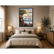 Rose Light Istanbul Boğazı Manzaralı Duvar Dekoru Ahşap Mdf Baskı Salon, Yatak Odası, Çocuk Odası, Ofis Duvar Tablosu Çerçeve Görünümlü Mdf Tab
