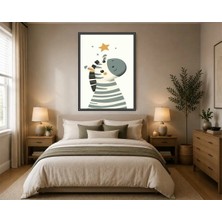 Rose Light Zebra Desenli Duvar Çocuk Odası Için Ahşap Mdf Baskı Salon, Yatak Odası, Çocuk Odası, Ofis Duvar Tablosu Çerçeve Görünümlü Mdf Tablo