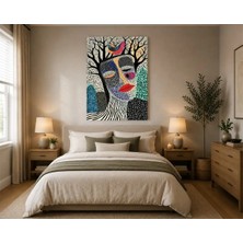 Rose Light Duvar Ağaç ve Kuş Portresi Duvar Dekoru Ahşap Mdf Baskı Salon, Yatak Odası, Çocuk Odası, Ofis Duvar Tablosu Mdf Tablo