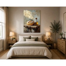 Rose Light Ekmek ve Zeytinyağı Motifiyle Duvar Dekoru Ahşap Mdf Baskı Salon, Yatak Odası, Çocuk Odası, Ofis Duvar Tablosu Mdf Tablo