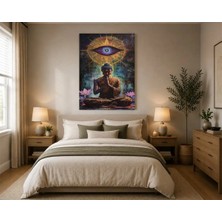 Rose Light Buda ve Lotus Çiçekleri Duvar Tablosu Duvar Dekoru Ahşap Mdf Baskı Salon, Yatak Odası, Çocuk Odası, Ofis Duvar Tablosu Mdf Tablo