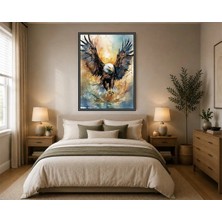 Rose Light Baykuş Su Gökyüzü Duvar Dekoru Ahşap Mdf Baskı Salon, Yatak Odası, Çocuk Odası, Ofis Duvar Tablosu Çerçeve Görünümlü Mdf Tablo