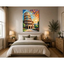 Rose Light Kolezyum Motifi Duvar Dekoru Ahşap Mdf Baskı Salon, Yatak Odası, Çocuk Odası, Ofis Duvar Tablosu Mdf Tablo