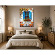 Rose Light Pencere ve Çiçek Motifiyle Salon Dekorasyonu Duvar Salon Dekoru Ahşap Mdf Baskı Salon, Yatak Odası, Çocuk Odası, Ofis Duvar Tablosu Mdf Ta