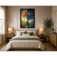 Rose Light Ağaç ve Kelebekler Gece Güneşi Duvar Dekoru Ahşap Mdf Baskı Salon, Yatak Odası, Çocuk Odası, Ofis Duvar Tablosu Mdf Tablo