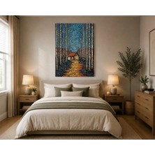 Rose Light Orman Manzaralı Modern Sanat Duvar Dekoru Ahşap Mdf Baskı Tablo Mdf Tablo