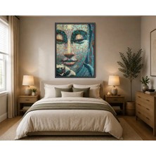 Rose Light Budist Heykel Çiçekli Motifli Duvar Dekoru Ahşap Mdf Baskı Salon, Yatak Odası, Çocuk Odası, Ofis Duvar Tablosu Çerçeve Görünümlü Mdf