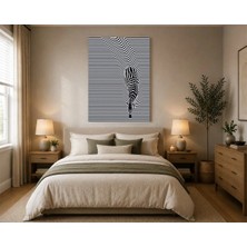 Rose Light Zebra Çizgili Duvar Dekoru Ahşap Mdf Baskı Salon, Yatak Odası, Çocuk Odası, Ofis Duvar Tablosu Mdf Tablo